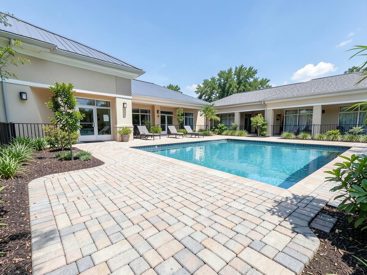 Cleaned and restored paver pool deck